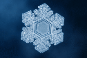 AI Generated frozen water image - structured water & EESystem benefits